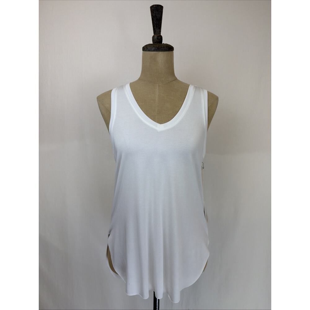 NWT Another Love "Ellis" White V-Neck High-Low Hem Tank #0642 Size S